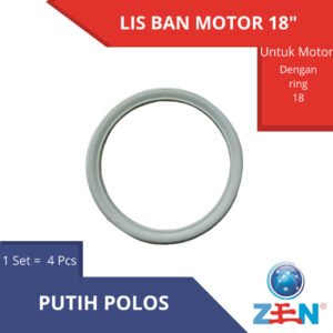 LIS BAN MOTOR RING 18" INCH WARNA PUTIH POLOS KARET WHITE WALL WHELL SPORT HQ MUAH RX KING RX K