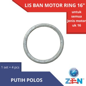 LIS BAN MOTOR RING 16" INCH WARNA PUTIH POLOS KARET WHITE WALL WHELL BEBEK MATIC HQ MURAH