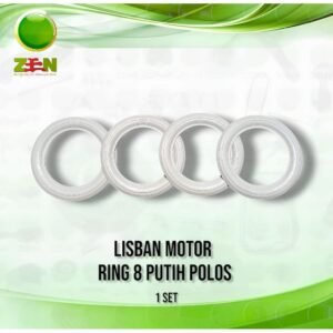 Karet Lis Ban White Wall Motor / Sepeda Listrik Ring 8" INCH Putih Polos (1 Set)