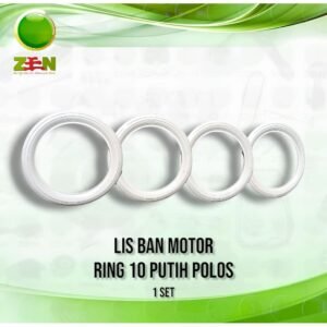 Karet Lis Ban White Wall Motor / Sepeda Listrik Ring 10" INCH Putih Polos (1 Set)