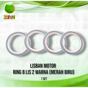 Karet Lis Ban White Wall Motor / Sepeda Listrik Ring 8" INCH 2 Warna Merah & Biru Semua Motor (1 Set)