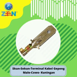 Skun, Sekun Konektor Kabel Motor Gepeng Laki, Cowo Kuningan Besar 6 6x24 Per 5